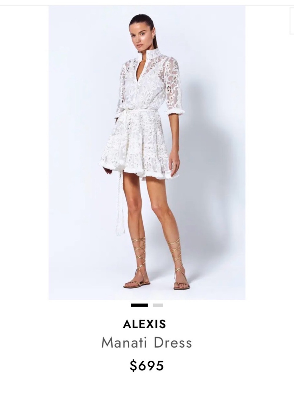 Alexis Manati White Lace Ruffle Mini Dress - Picture 14 of 15